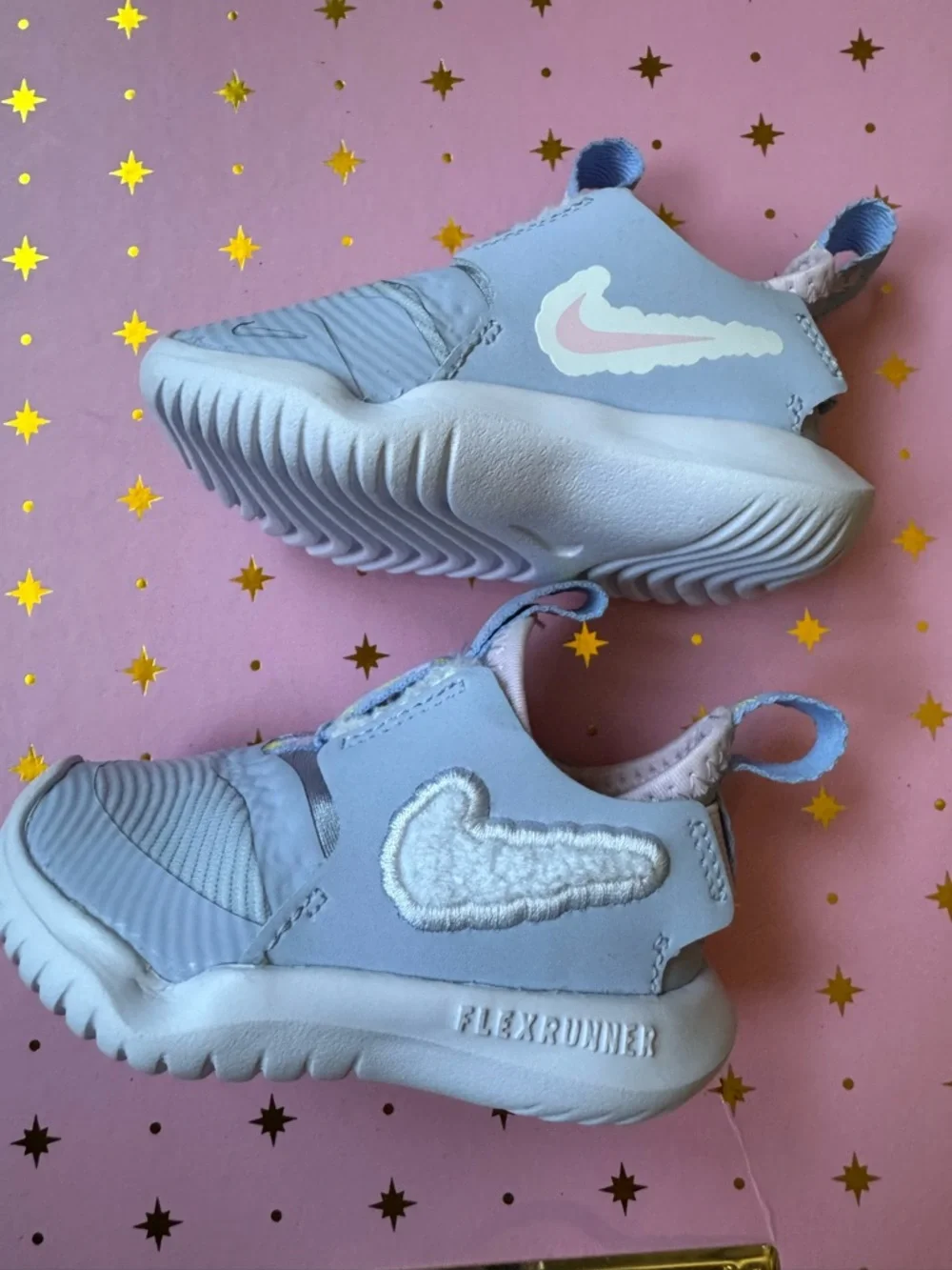 Nike Kids Light Blue & Pink Flex Runner Slip-On Sneakers size baby 3C - Picture 5 of 9